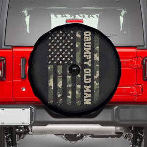 Funny Grumpy Old Man Spare Tire Cover Vintage Camo American Flag Fathers Day TS11 Black Print Your Wear