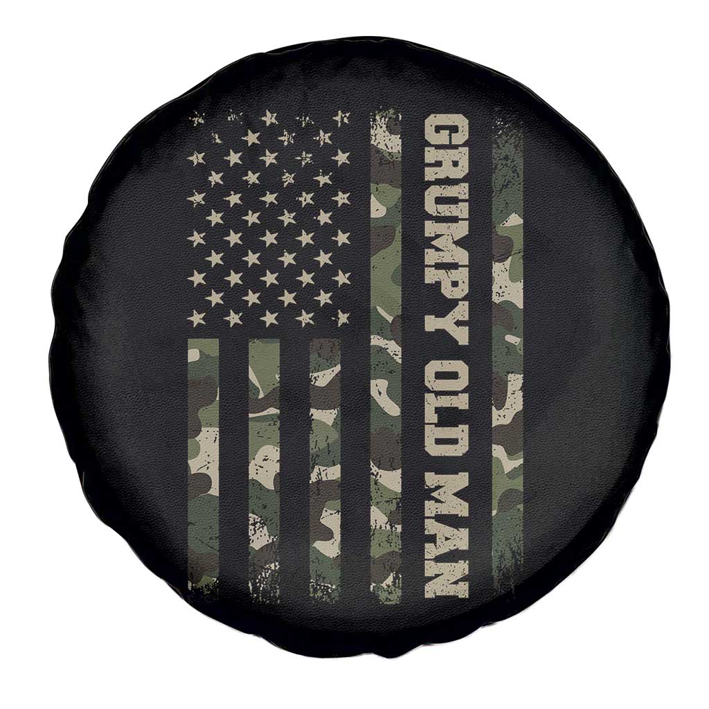 Funny Grumpy Old Man Spare Tire Cover Vintage Camo American Flag Fathers Day TS11 Print Your Wear