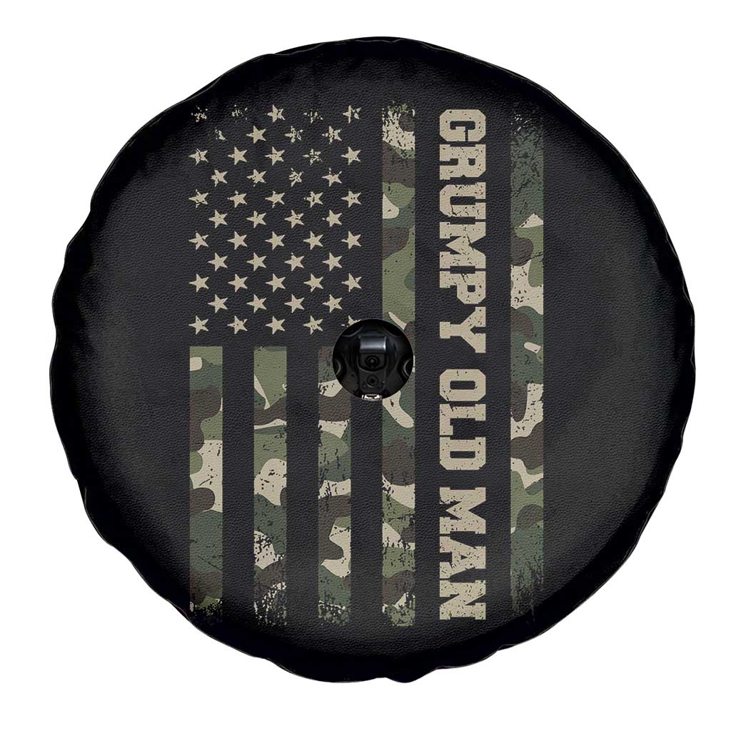 Funny Grumpy Old Man Spare Tire Cover Vintage Camo American Flag Fathers Day TS11 Print Your Wear