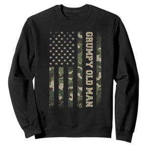 Funny Grumpy Old Man Sweatshirt Vintage Camo American Flag Fathers Day TS11 Black Print Your Wear