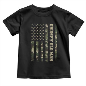 Funny Grumpy Old Man Toddler T Shirt Vintage Camo American Flag Fathers Day TS11 Black Print Your Wear