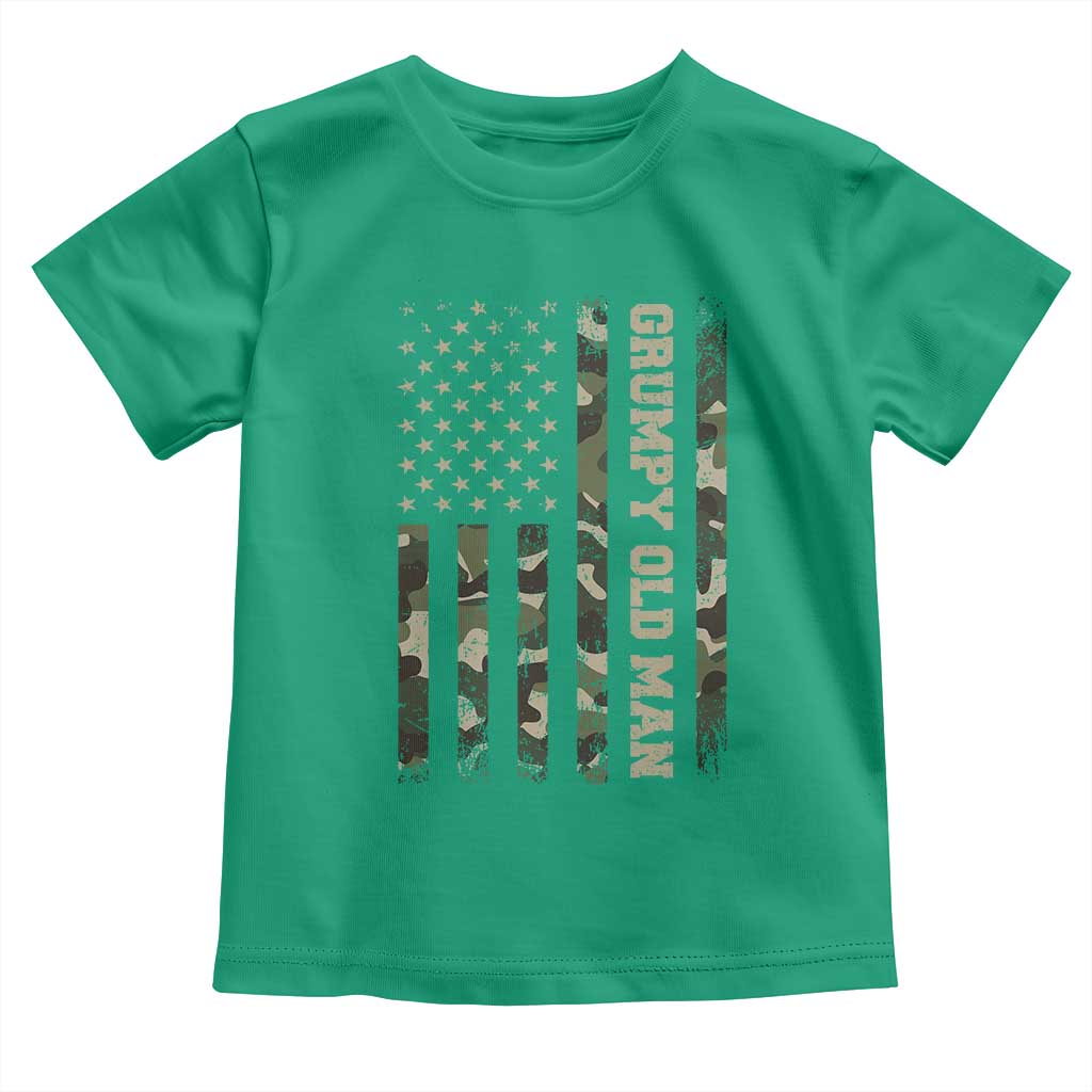 Funny Grumpy Old Man Toddler T Shirt Vintage Camo American Flag Fathers Day TS11 Irish Green Print Your Wear