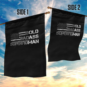 Funny Bold Badass Superhuman Garden Flag Vintage American Flag Fathers Day TS11 Print Your Wear