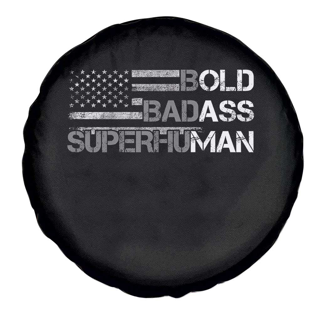 Funny Bold Badass Superhuman Spare Tire Cover Vintage American Flag Fathers Day TS11 Print Your Wear