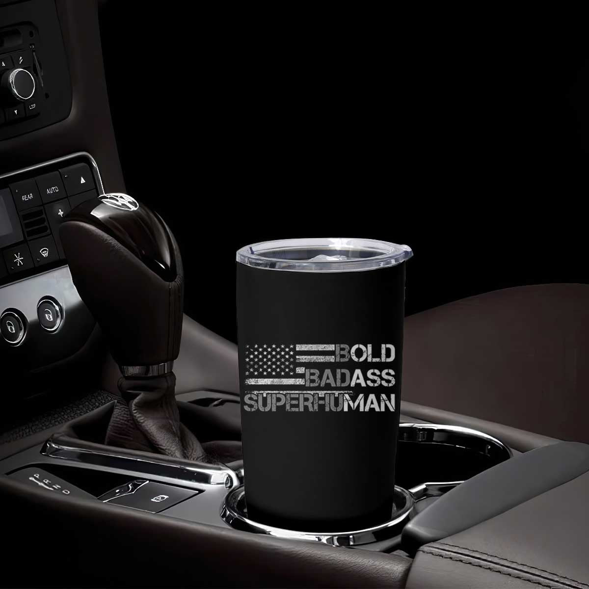 Funny Bold Badass Superhuman Tumbler Cup Vintage American Flag Fathers Day TS11 Print Your Wear