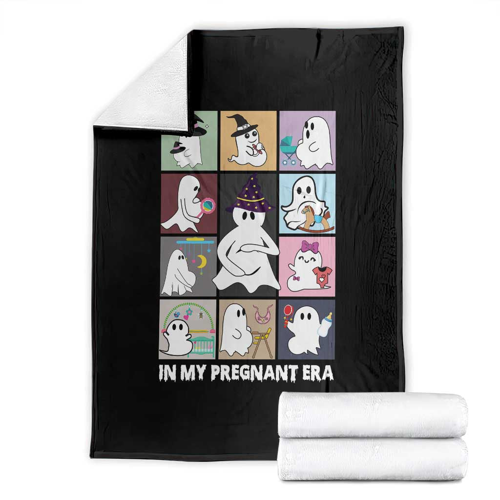 Halloween Pregnancy Reveal Throw Blanket In My Pregnant Era Maternity Ghost TS11 Black Print Your Wear