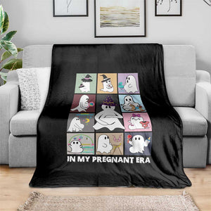Halloween Pregnancy Reveal Throw Blanket In My Pregnant Era Maternity Ghost TS11 Print Your Wear