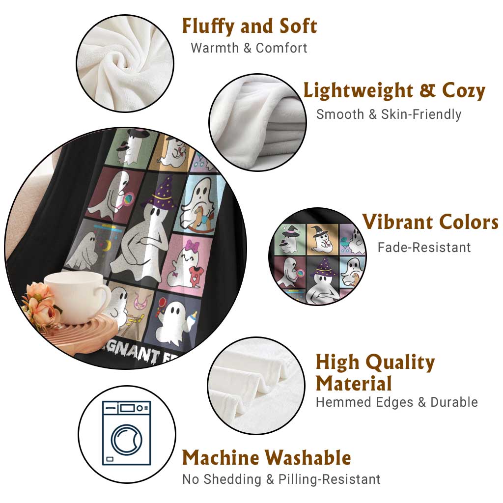 Halloween Pregnancy Reveal Throw Blanket In My Pregnant Era Maternity Ghost TS11 Print Your Wear