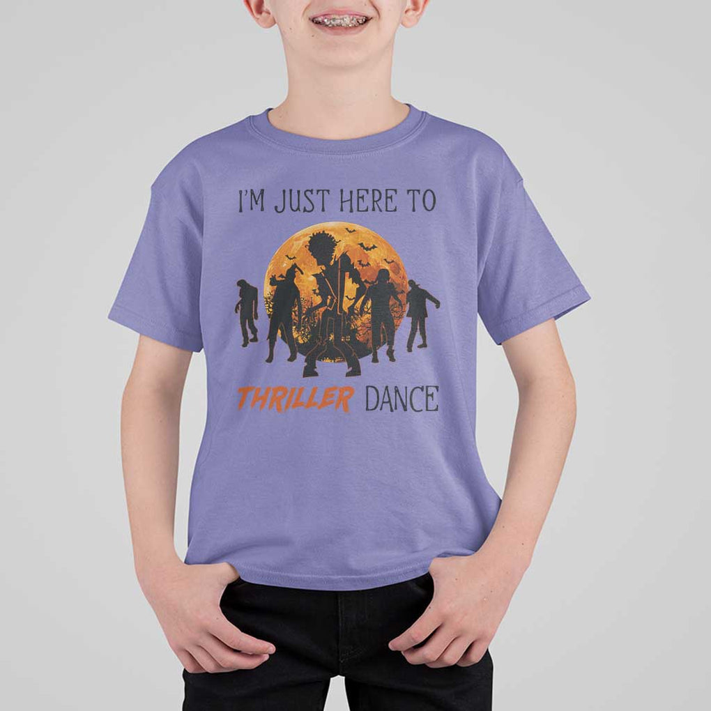 Funny Halloween T Shirt For Kid I'm Just Here To Thriller Dance Zombie Dance Moon TS11 Violet Print Your Wear