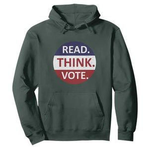 Read Think Vote Hoodie Presidential Election 2024 Vintage USA Flag TS11 Dark Forest Green Print Your Wear