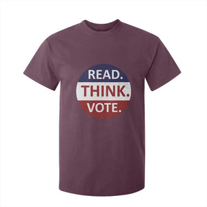 Read Think Vote T Shirt For Kid Presidential Election 2024 Vintage USA Flag TS11 Maroon Print Your Wear