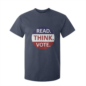 Read Think Vote T Shirt For Kid Presidential Election 2024 Vintage USA Flag TS11 Navy Print Your Wear