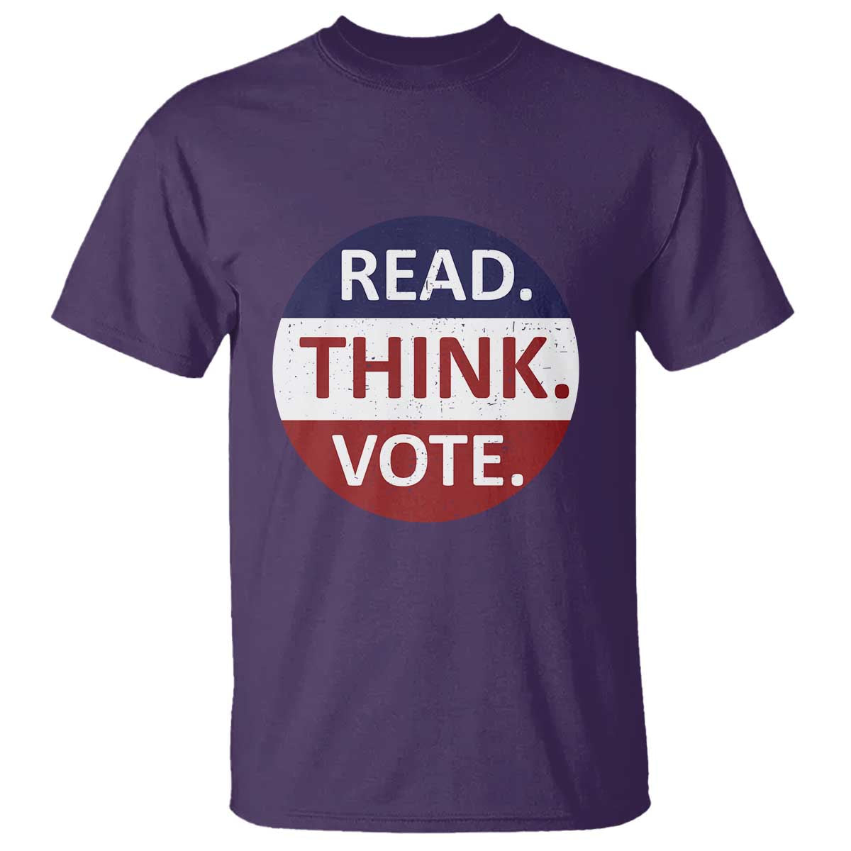 Read Think Vote T Shirt Presidential Election 2024 Vintage USA Flag TS11 Purple Print Your Wear