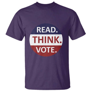 Read Think Vote T Shirt Presidential Election 2024 Vintage USA Flag TS11 Purple Print Your Wear