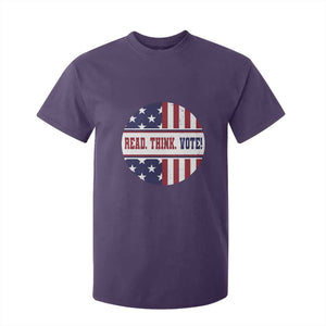 Read Think Vote T Shirt For Kid Presidential Election 2024 Vintage American Flag TS11 Purple Print Your Wear
