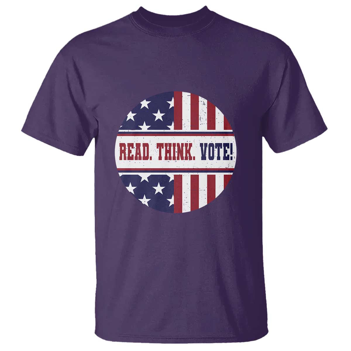 Read Think Vote T Shirt Presidential Election 2024 Vintage American Flag TS11 Purple Print Your Wear