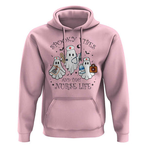 Halloween Nurse Hoodie Spooky Vibes And That Nurse Life Ghost TS11 Light Pink Print Your Wear