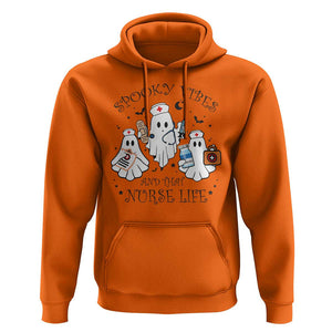 Halloween Nurse Hoodie Spooky Vibes And That Nurse Life Ghost TS11 Orange Print Your Wear