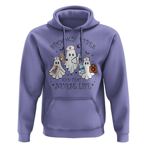 Halloween Nurse Hoodie Spooky Vibes And That Nurse Life Ghost TS11 Violet Print Your Wear