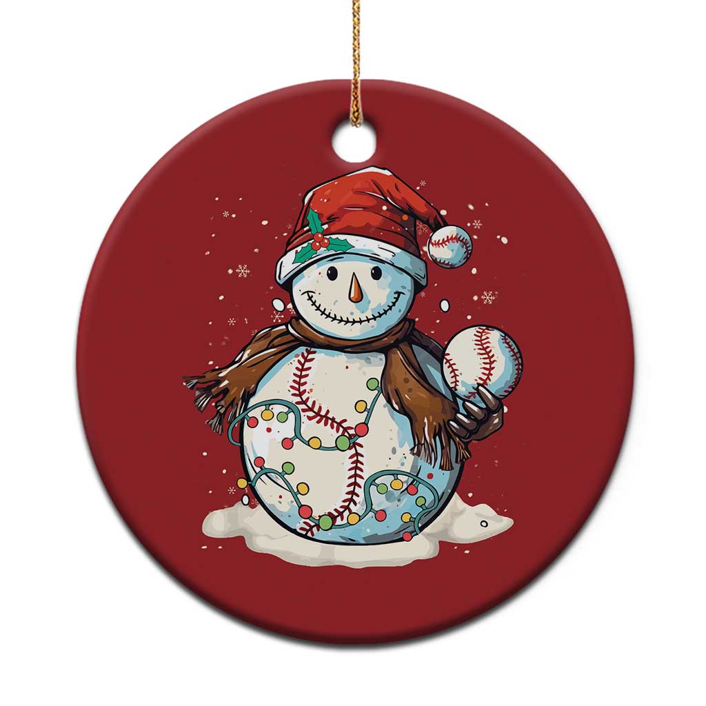 Funny Xmas Baseball Christmas Ornament Cute Snowman Baseball Players Santa Hat TS11 Print Your Wear