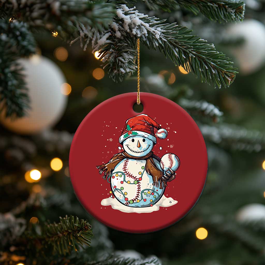 Funny Xmas Baseball Christmas Ornament Cute Snowman Baseball Players Santa Hat TS11 Print Your Wear