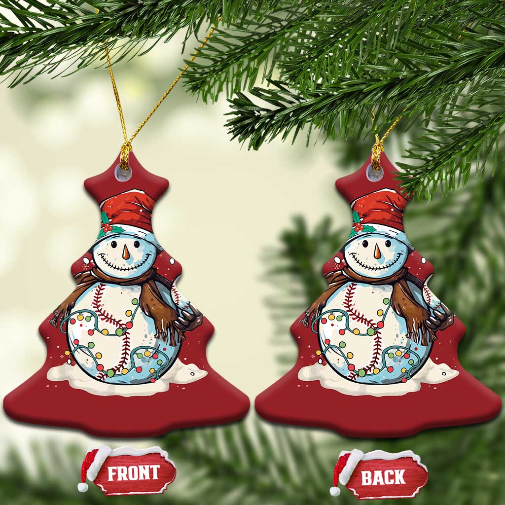 Funny Xmas Baseball Christmas Ornament Cute Snowman Baseball Players Santa Hat TS11 Christmas Tree Red Print Your Wear