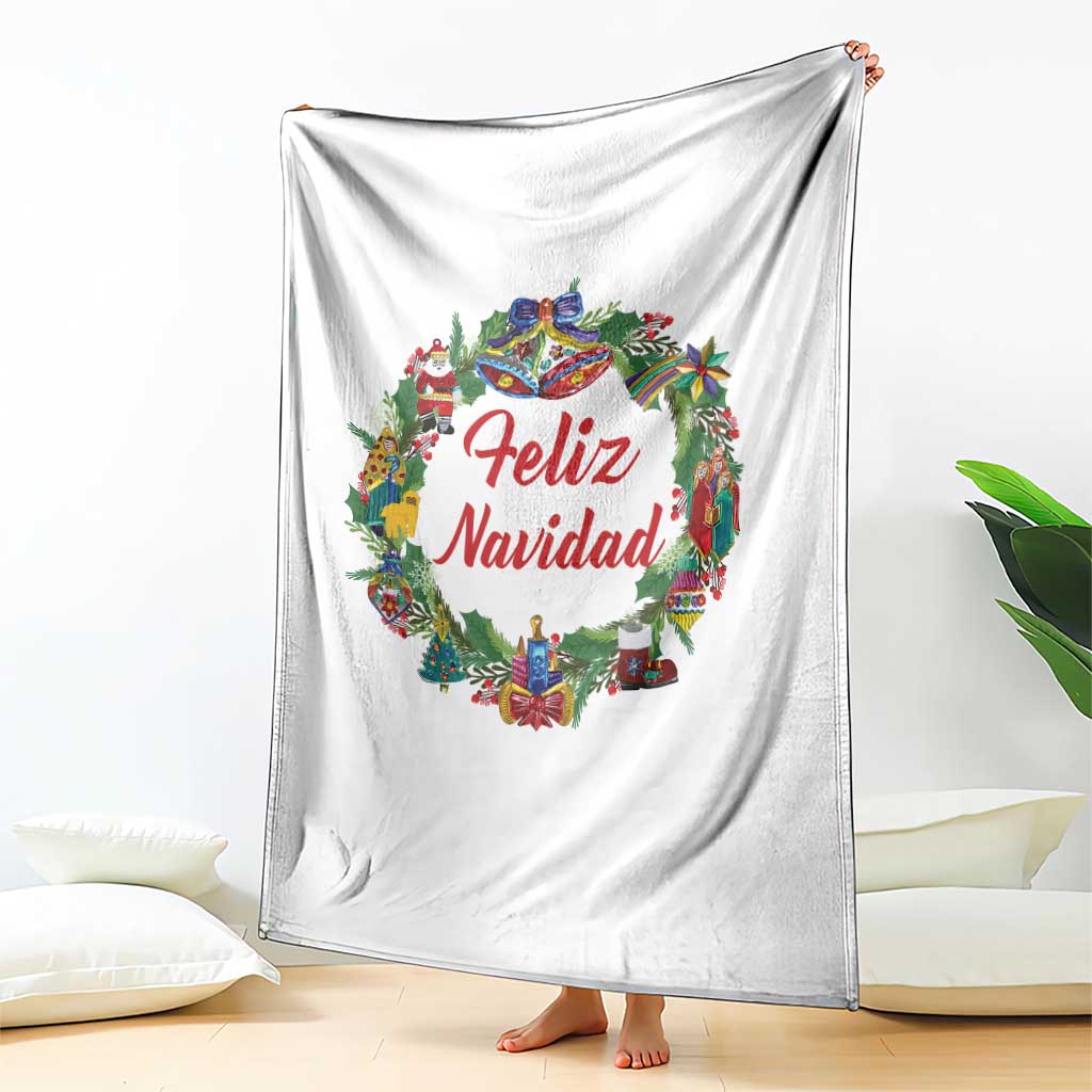 Christmas In Mexico Throw Blanket Feliz Navidad Xmas Wreath TS11 Print Your Wear