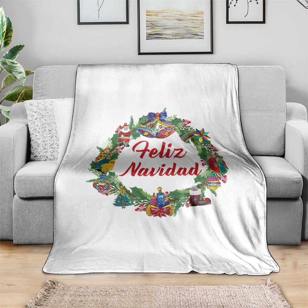 Christmas In Mexico Throw Blanket Feliz Navidad Xmas Wreath TS11 Print Your Wear