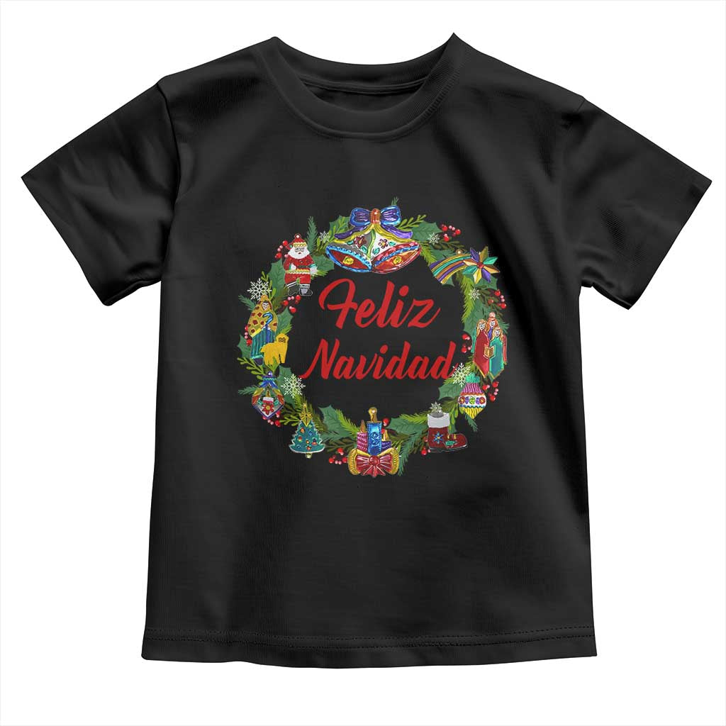 Christmas In Mexico Baby Shirt Feliz Navidad Xmas Wreath TS11 Black Print Your Wear