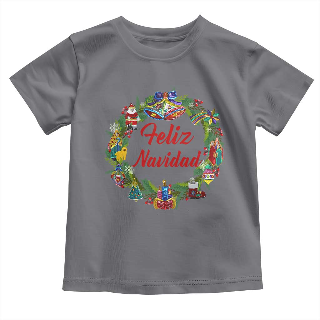 Christmas In Mexico Baby Shirt Feliz Navidad Xmas Wreath TS11 Charcoal Print Your Wear