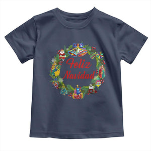 Christmas In Mexico Baby Shirt Feliz Navidad Xmas Wreath TS11 Navy Print Your Wear