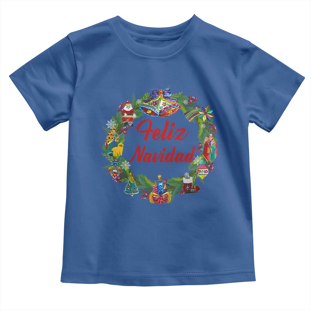 Christmas In Mexico Baby Shirt Feliz Navidad Xmas Wreath TS11 Royal Blue Print Your Wear