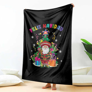 Funny Christmas In Mexico Throw Blanket Feliz Navidad Sombrero Santa Xmas Tree TS11 Print Your Wear