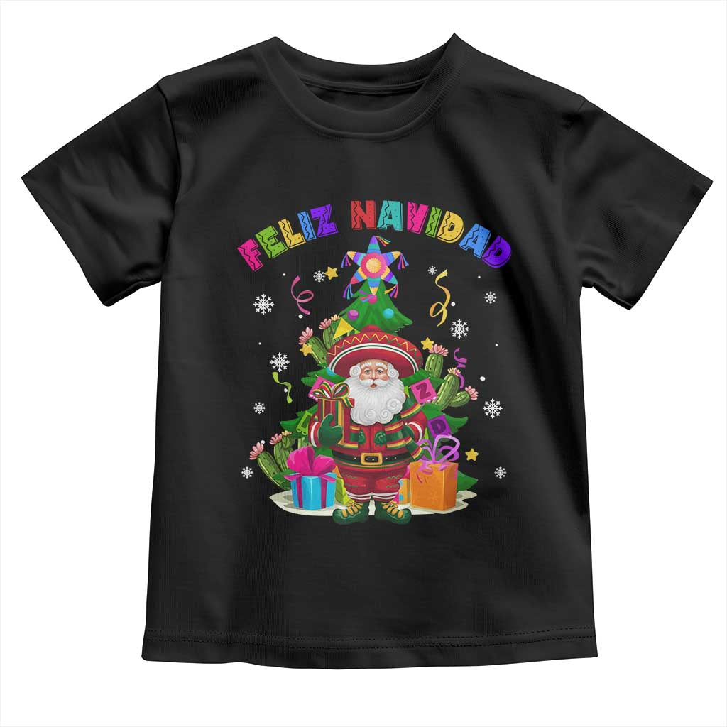 Funny Christmas In Mexico Baby Shirt Feliz Navidad Sombrero Santa Xmas Tree TS11 Black Print Your Wear