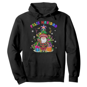 Funny Christmas In Mexico Hoodie Feliz Navidad Sombrero Santa Xmas Tree TS11 Black Print Your Wear