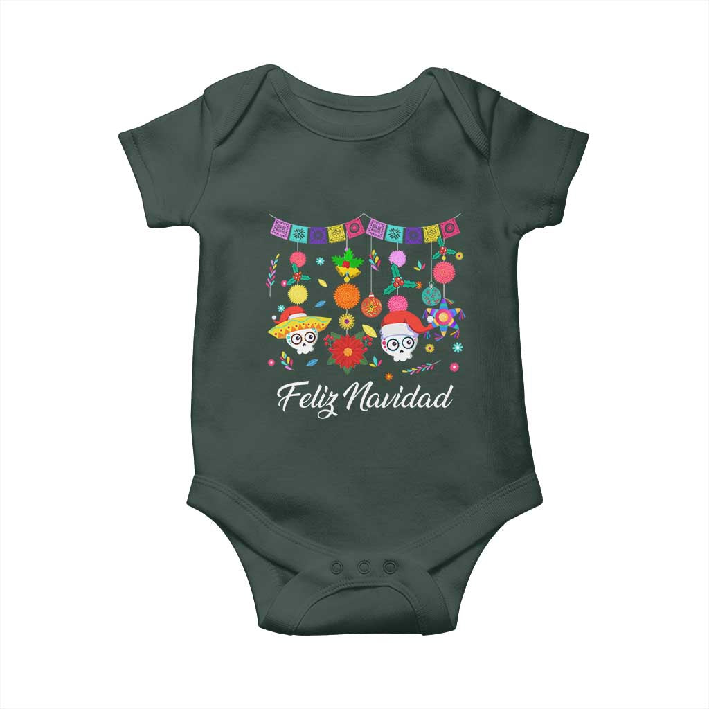 Feliz Navidad Baby Onesie Funny Christmas In Mexico Sugar Skull Pinata Star TS11 Print Your Wear