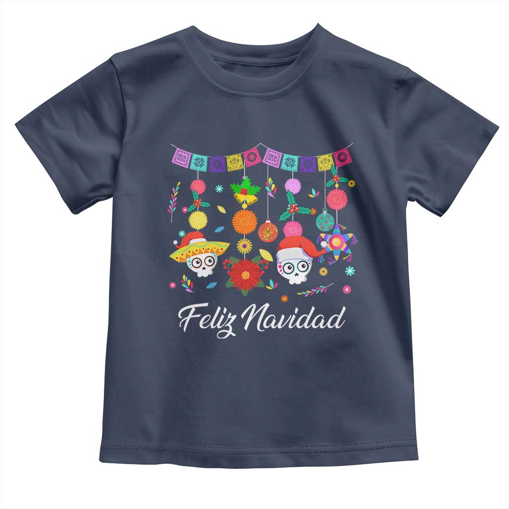 Feliz Navidad Baby Shirt Funny Christmas In Mexico Sugar Skull Pinata Star TS11 Navy Print Your Wear
