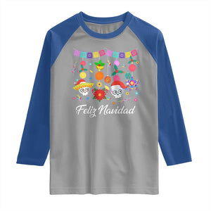 Feliz Navidad Raglan Shirt Funny Christmas In Mexico Sugar Skull Pinata Star TS11 Sport Gray Royal Print Your Wear