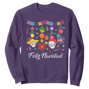 Feliz Navidad Sweatshirt Funny Christmas In Mexico Sugar Skull Pinata Star TS11 Purple Print Your Wear