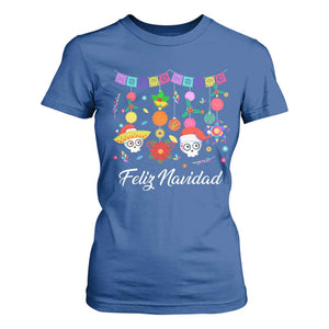 Feliz Navidad T Shirt For Women Funny Christmas In Mexico Sugar Skull Pinata Star TS11 Royal Blue Print Your Wear
