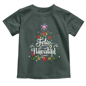Christmas In Mexico Baby Shirt Feliz Navidad Pinata Star Xmas Tree TS11 Dark Forest Green Print Your Wear