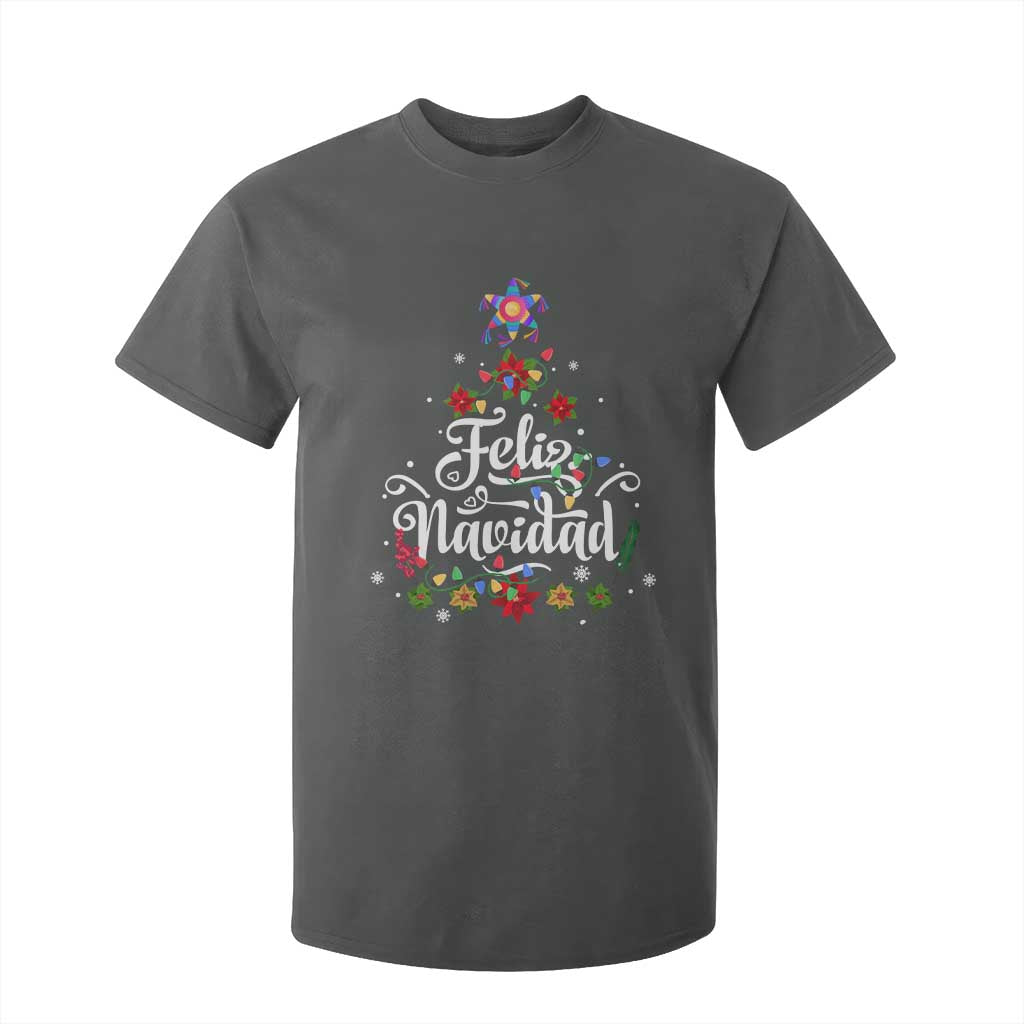 Christmas In Mexico T Shirt For Kid Feliz Navidad Pinata Star Xmas Tree TS11 Dark Heather Print Your Wear