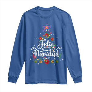 Christmas In Mexico Long Sleeve Shirt Feliz Navidad Pinata Star Xmas Tree TS11 Royal Blue Print Your Wear