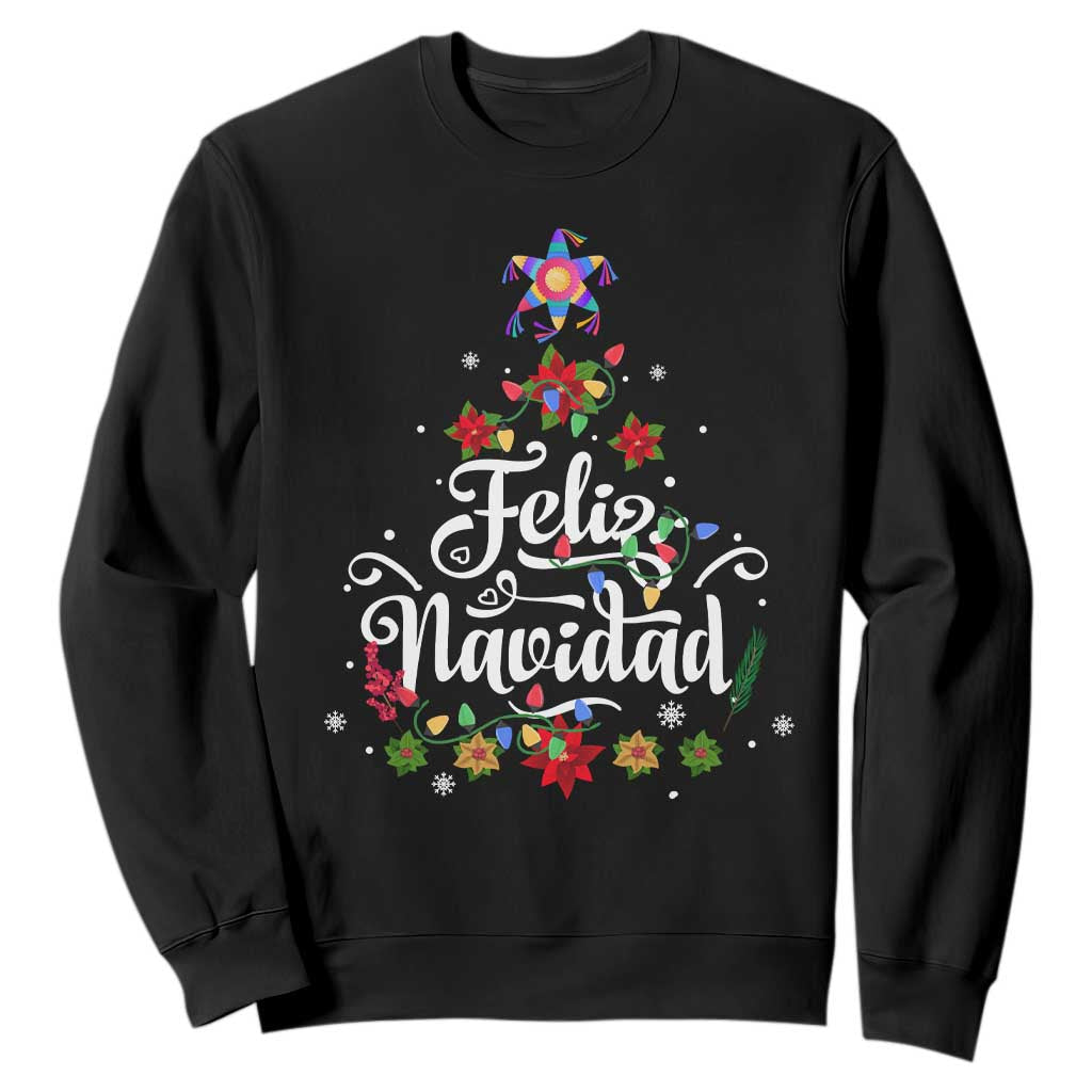 Christmas In Mexico Sweatshirt Feliz Navidad Pinata Star Xmas Tree TS11 Black Print Your Wear