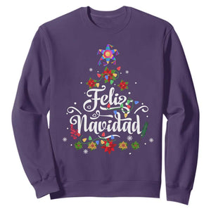 Christmas In Mexico Sweatshirt Feliz Navidad Pinata Star Xmas Tree TS11 Purple Print Your Wear