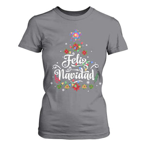 Christmas In Mexico T Shirt For Women Feliz Navidad Pinata Star Xmas Tree TS11 Charcoal Print Your Wear