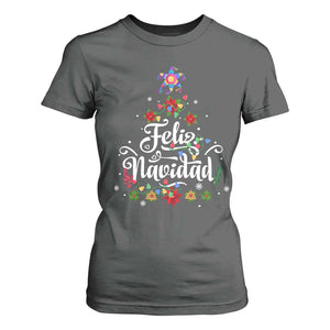 Christmas In Mexico T Shirt For Women Feliz Navidad Pinata Star Xmas Tree TS11 Dark Heather Print Your Wear