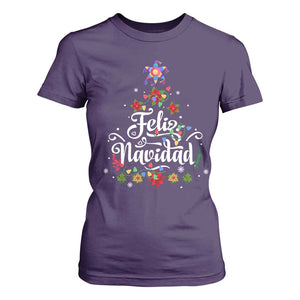 Christmas In Mexico T Shirt For Women Feliz Navidad Pinata Star Xmas Tree TS11 Purple Print Your Wear