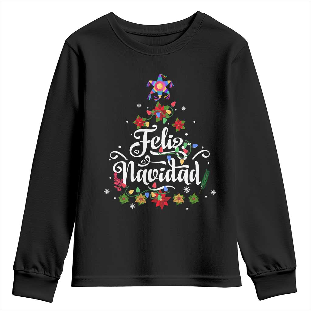 Christmas In Mexico Youth Sweatshirt Feliz Navidad Pinata Star Xmas Tree TS11 Black Print Your Wear
