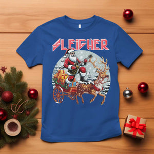 Funny Santa Heavy Metal Christmas T Shirt Sleigher Xmas Rock & Roll TS11 Royal Blue Print Your Wear